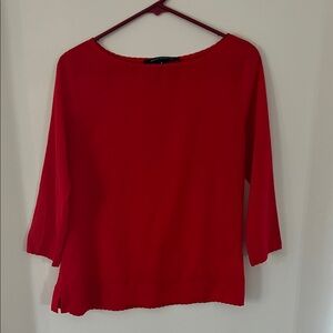 French Connection Vibrant Red Long Sleeve Top